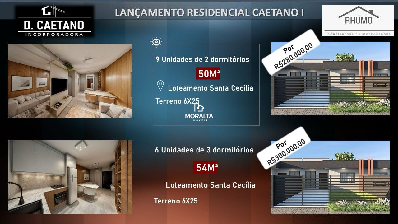 Casas de 02 e 03 Dormitorios loteamento Santa Cecilia -Fazenda Rio Grande